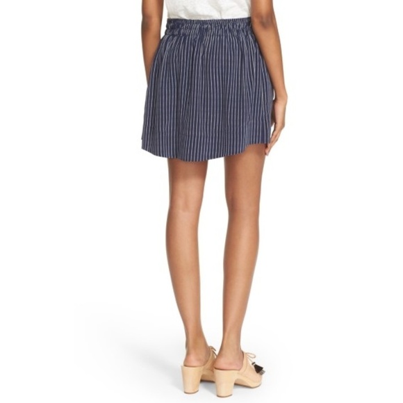 Joie Wendolyn Striped Silk Drawstring-Waist Skirt - Picture 2 of 3